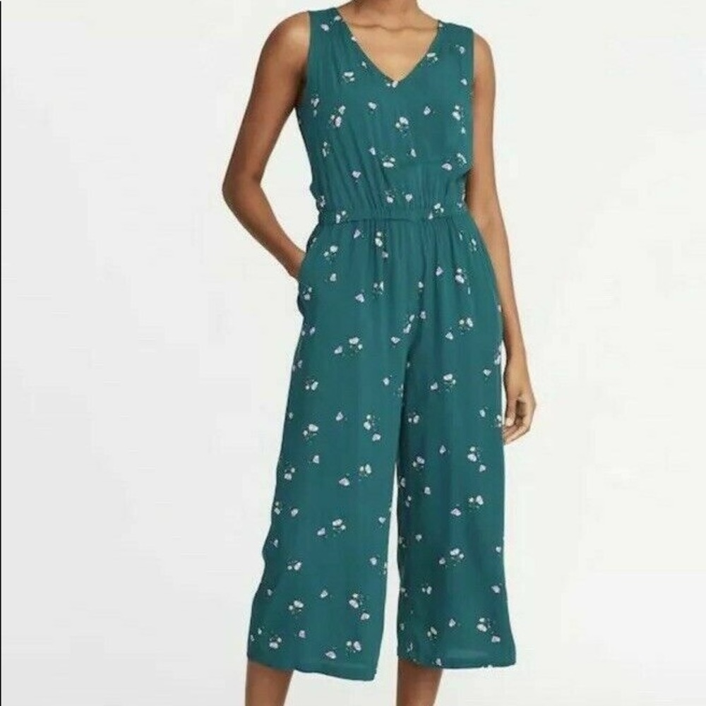 Old Navy Teal Floral Jumpsuit